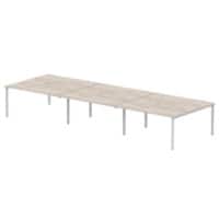 dynamic Evolve Plus Back to Back Desk Rectangular Grey Oak H-Frame 4,800 (W) x 1,600 (D) x 750 (H) mm MFC (Melamine Faced Chipboard)