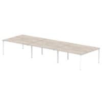dynamic Evolve Plus Back to Back Desk Rectangular Grey Oak H-Frame 4,800 (W) x 1,600 (D) x 750 (H) mm MFC (Melamine Faced Chipboard)