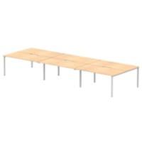 dynamic Evolve Plus Back to Back Desk Rectangular Maple H-Frame 4,800 (W) x 1,600 (D) x 750 (H) mm MFC (Melamine Faced Chipboard)
