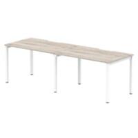 dynamic Evolve Plus Bench Desk Rectangular Grey Oak H-Frame 2,400 (W) x 800 (D) x 750 (H) mm MFC (Melamine Faced Chipboard)