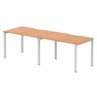 dynamic Evolve Plus Bench Desk Rectangular Oak H-Frame 2,400 (W) x 800 (D) x 750 (H) mm MFC (Melamine Faced Chipboard)