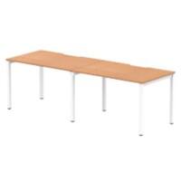 dynamic Evolve Plus Bench Desk Rectangular Oak H-Frame 2,400 (W) x 800 (D) x 750 (H) mm MFC (Melamine Faced Chipboard)
