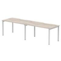 dynamic Evolve Plus Bench Desk Rectangular Grey Oak H-Frame 2,800 (W) x 800 (D) x 750 (H) mm MFC (Melamine Faced Chipboard)