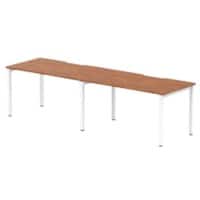 dynamic Evolve Plus Bench Desk Rectangular Walnut H-Frame 2,800 (W) x 800 (D) x 750 (H) mm MFC (Melamine Faced Chipboard)