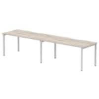 dynamic Evolve Plus Bench Desk Rectangular Grey Oak H-Frame 3,200 (W) x 800 (D) x 750 (H) mm MFC (Melamine Faced Chipboard)