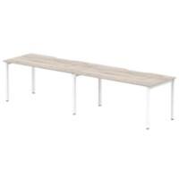 dynamic Evolve Plus Bench Desk Rectangular Grey Oak H-Frame 3,200 (W) x 800 (D) x 750 (H) mm MFC (Melamine Faced Chipboard)