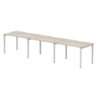 dynamic Evolve Plus Bench Desk Rectangular Grey Oak H-Frame 3,600 (W) x 800 (D) x 750 (H) mm MFC (Melamine Faced Chipboard)
