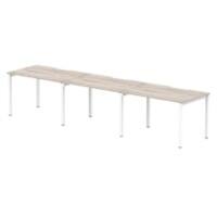 dynamic Evolve Plus Bench Desk Rectangular Grey Oak H-Frame 3,600 (W) x 800 (D) x 750 (H) mm MFC (Melamine Faced Chipboard)