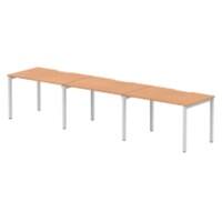 dynamic Evolve Plus Bench Desk Rectangular Oak H-Frame 3,600 (W) x 800 (D) x 750 (H) mm MFC (Melamine Faced Chipboard)