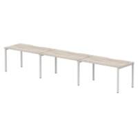 dynamic Evolve Plus Bench Desk Rectangular Grey Oak H-Frame 4,200 (W) x 800 (D) x 750 (H) mm MFC (Melamine Faced Chipboard)