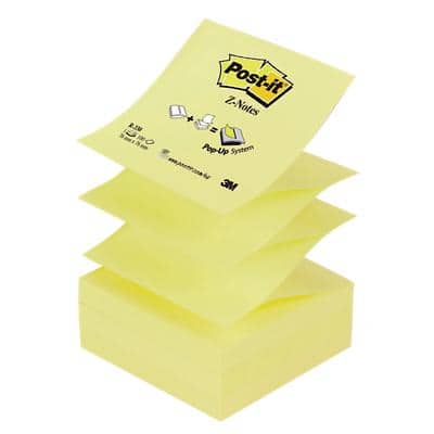 Post-it Sticky Z-Notes 76 x 76 mm Canary Yellow 12 Pads of 100 Sheets