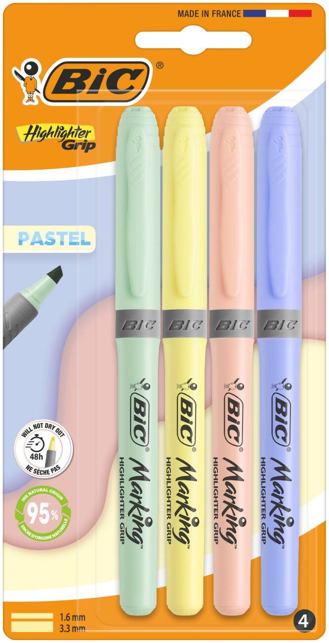 BIC Highlighter Assorted Medium Chisel 1.6 mm Pack of 4