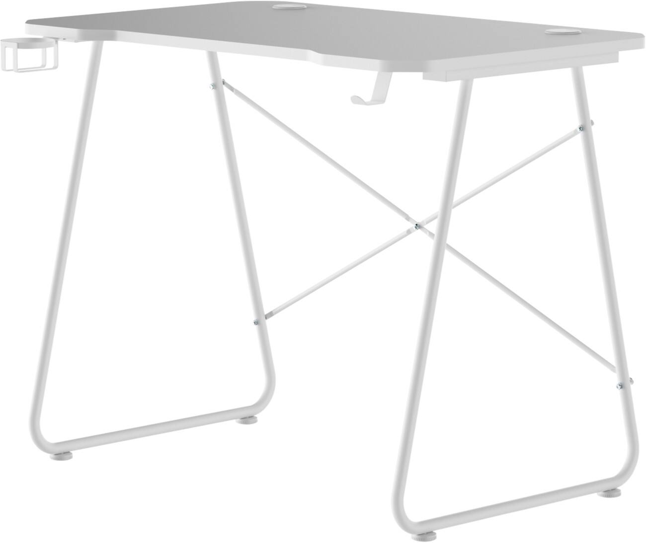ProperAV PC Workstation Rectangular White O-Frame 600 (W) x 600 (D) x 750 (H) mm Melamine Particle Board Steel