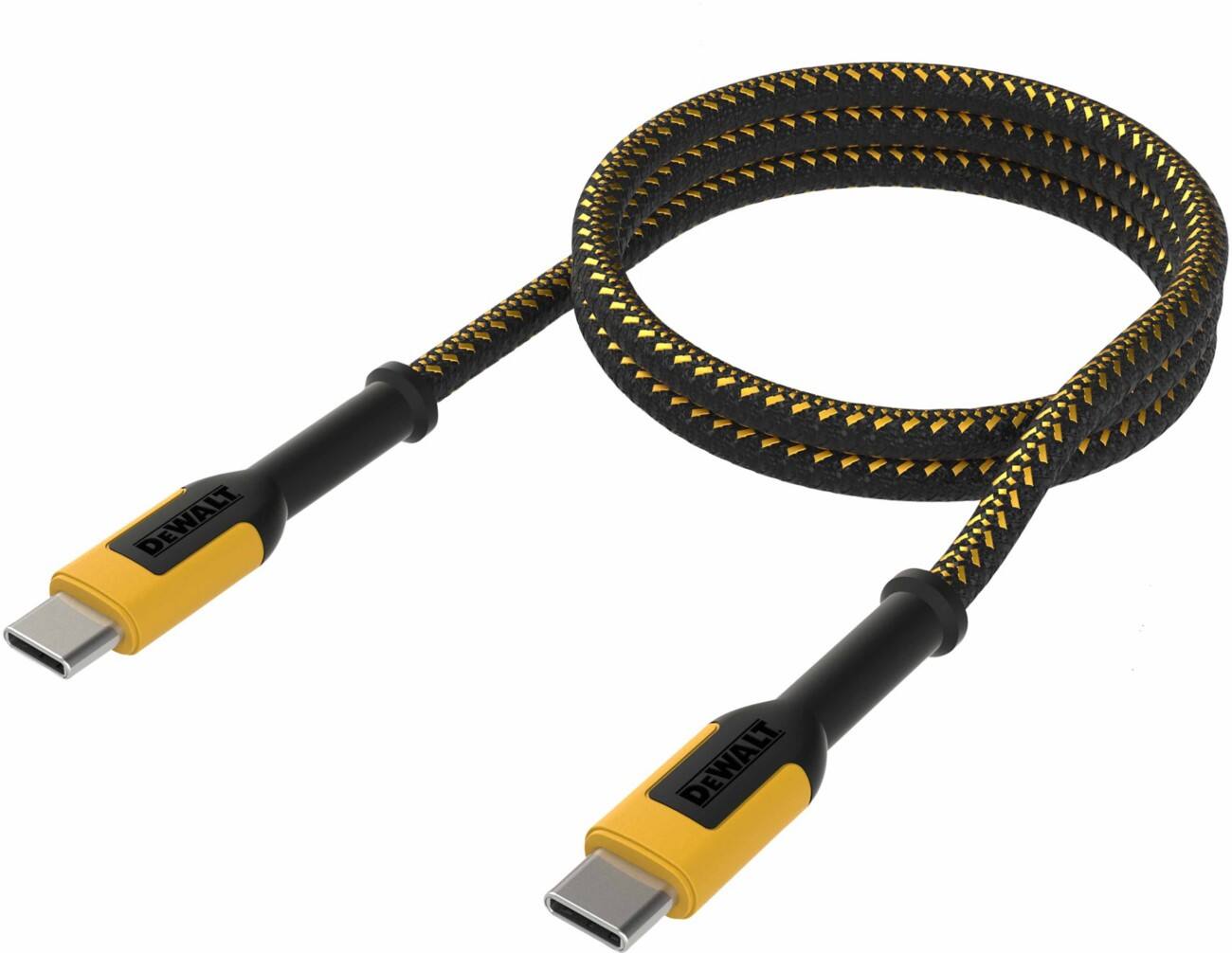 DeWALT Charging Cable USB-C Male USB-C Male 1.2 m Black, Yellow