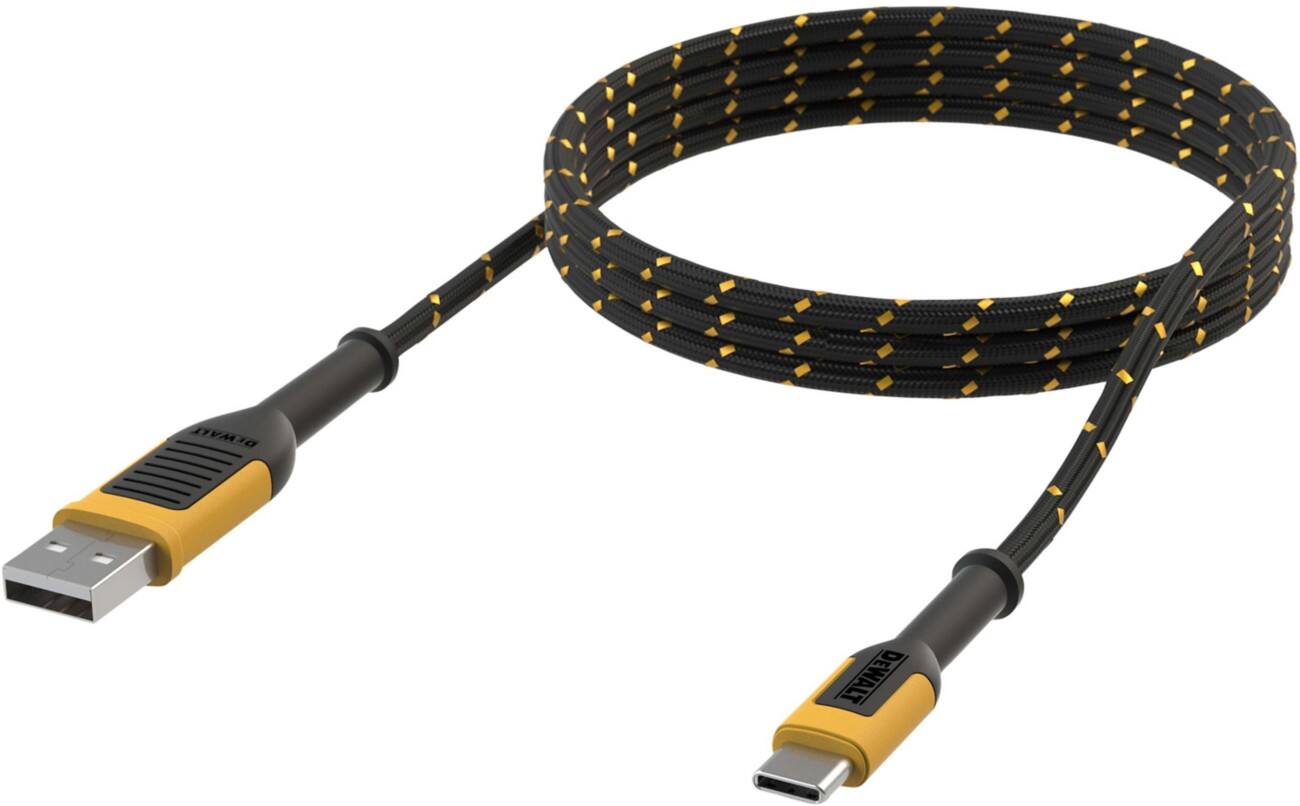 DeWALT Charging Cable USB A Male USB-C Male 3 m Black, Yellow