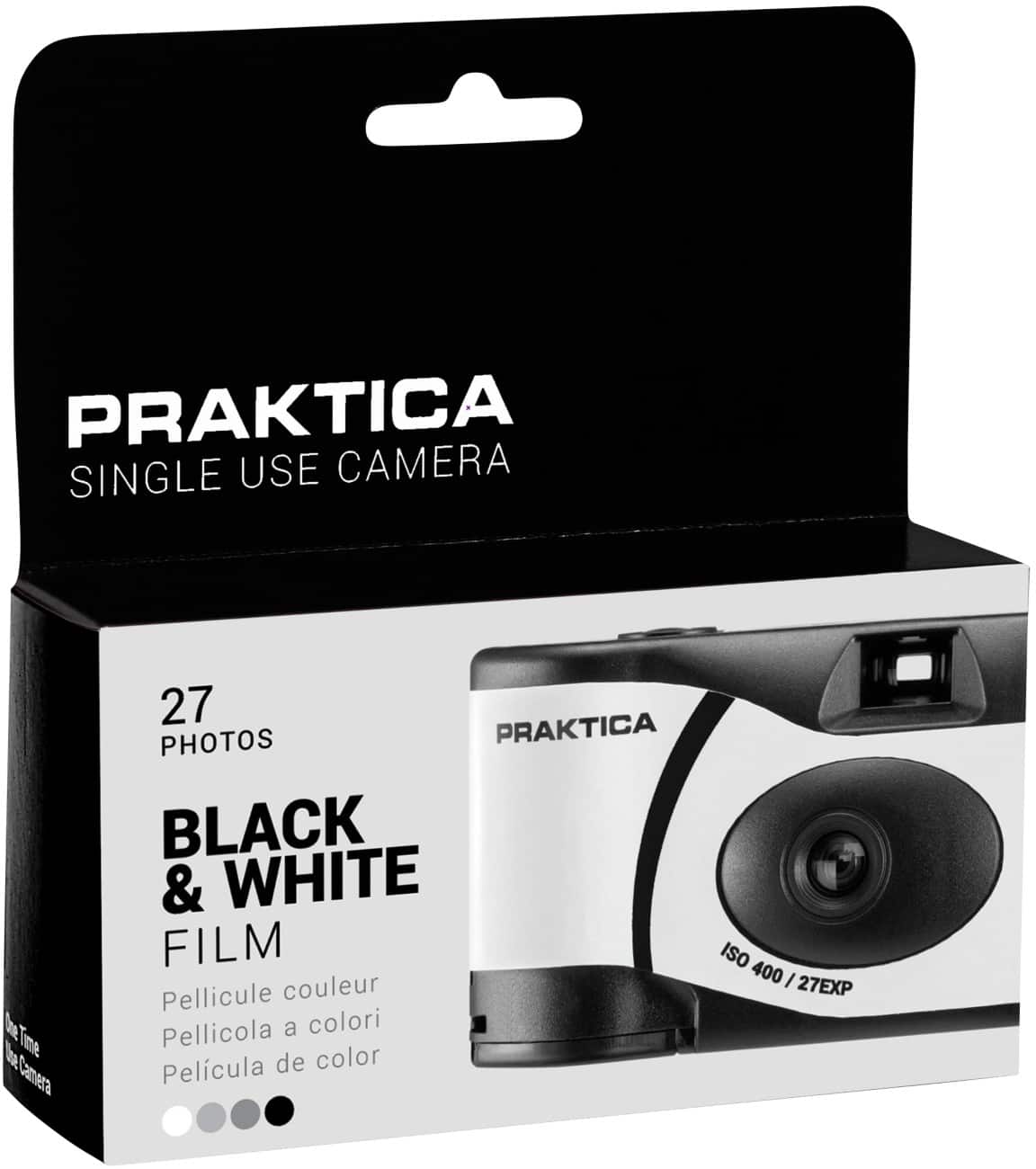 Praktica Single Use Disposable Black & White Film Camera with Flash  Pack of 10 Black