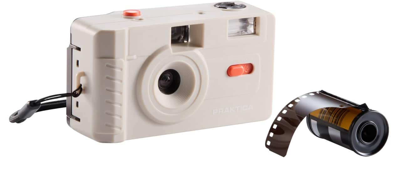Praktica Reusable 35mm Film Camera + 1x 36 Exposure 35mm Film Cream