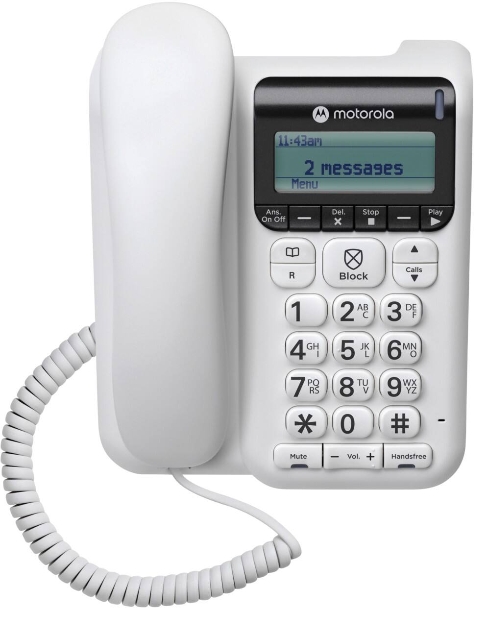 Motorola Corded Telephone With Answering Machine CT610 White
