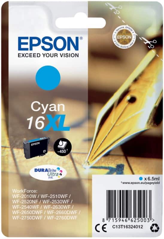 Epson 16XL Original Ink Cartridge C13T16324012 Cyan
