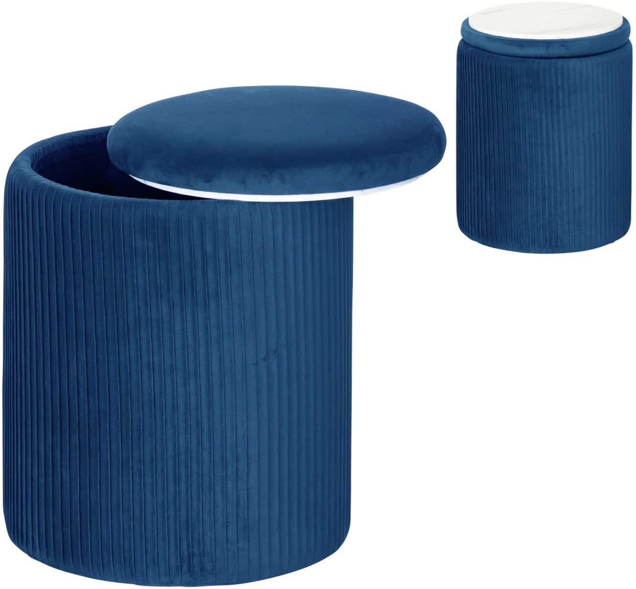 HOMCOM Storage Ottoman Fabric Without armrest Blue 120 kg 350 x 350 x 450 mm