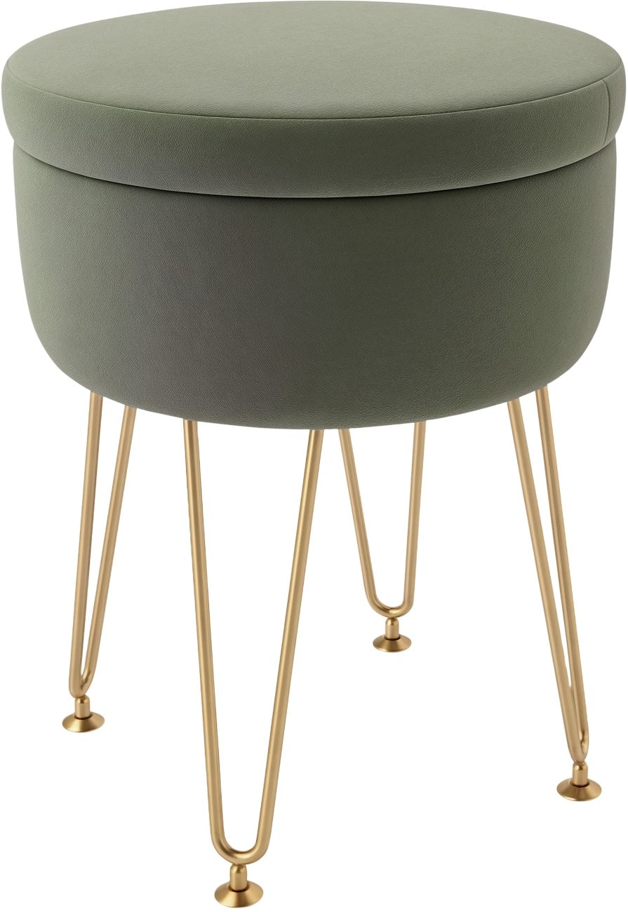HOMCOM Storage Ottoman Fabric Without armrest Green 120 kg 330 x 330 x 430 mm