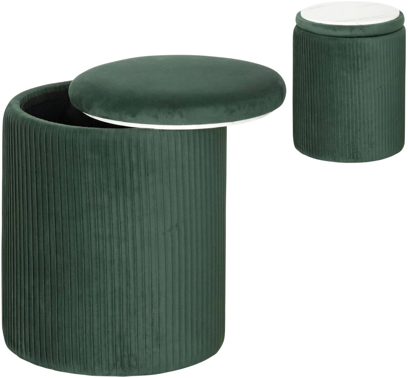 HOMCOM Storage Ottoman Fabric Without armrest Green 120 kg 350 x 350 x 450 mm
