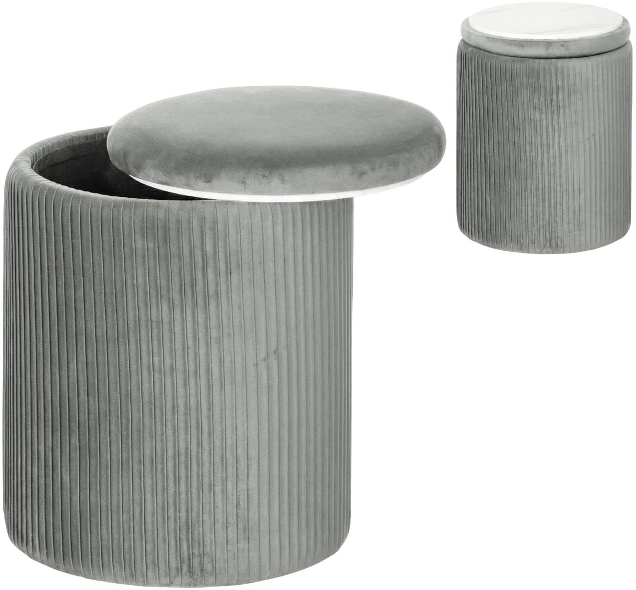 HOMCOM Storage Ottoman Fabric Without armrest Grey 120 kg 350 x 350 x 450 mm