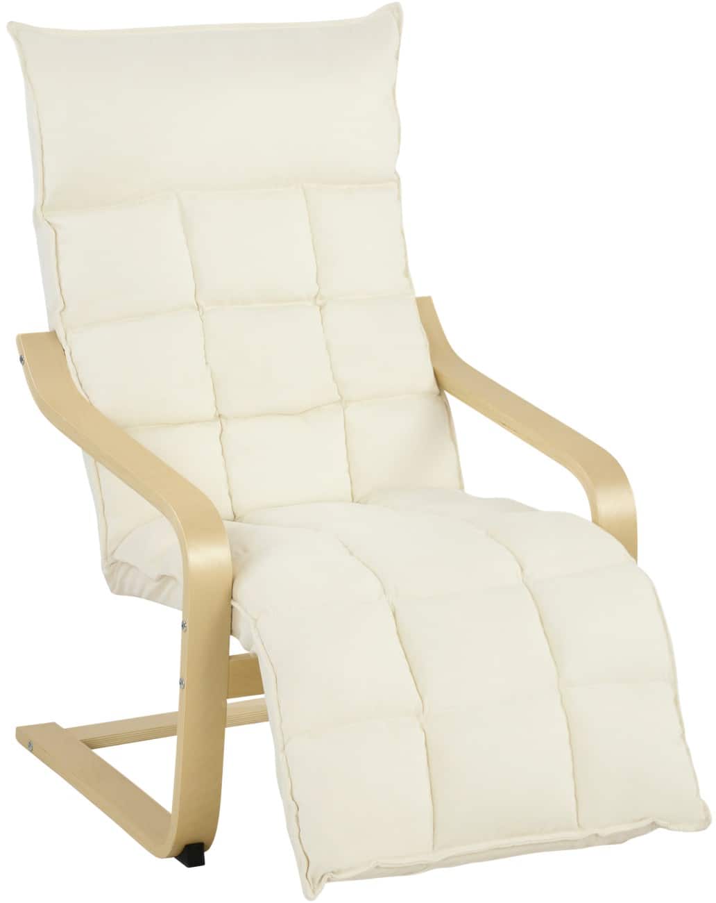 HOMCOM Armchair Fabric Cream 120000 kg 660 x 870 x 1,040 mm