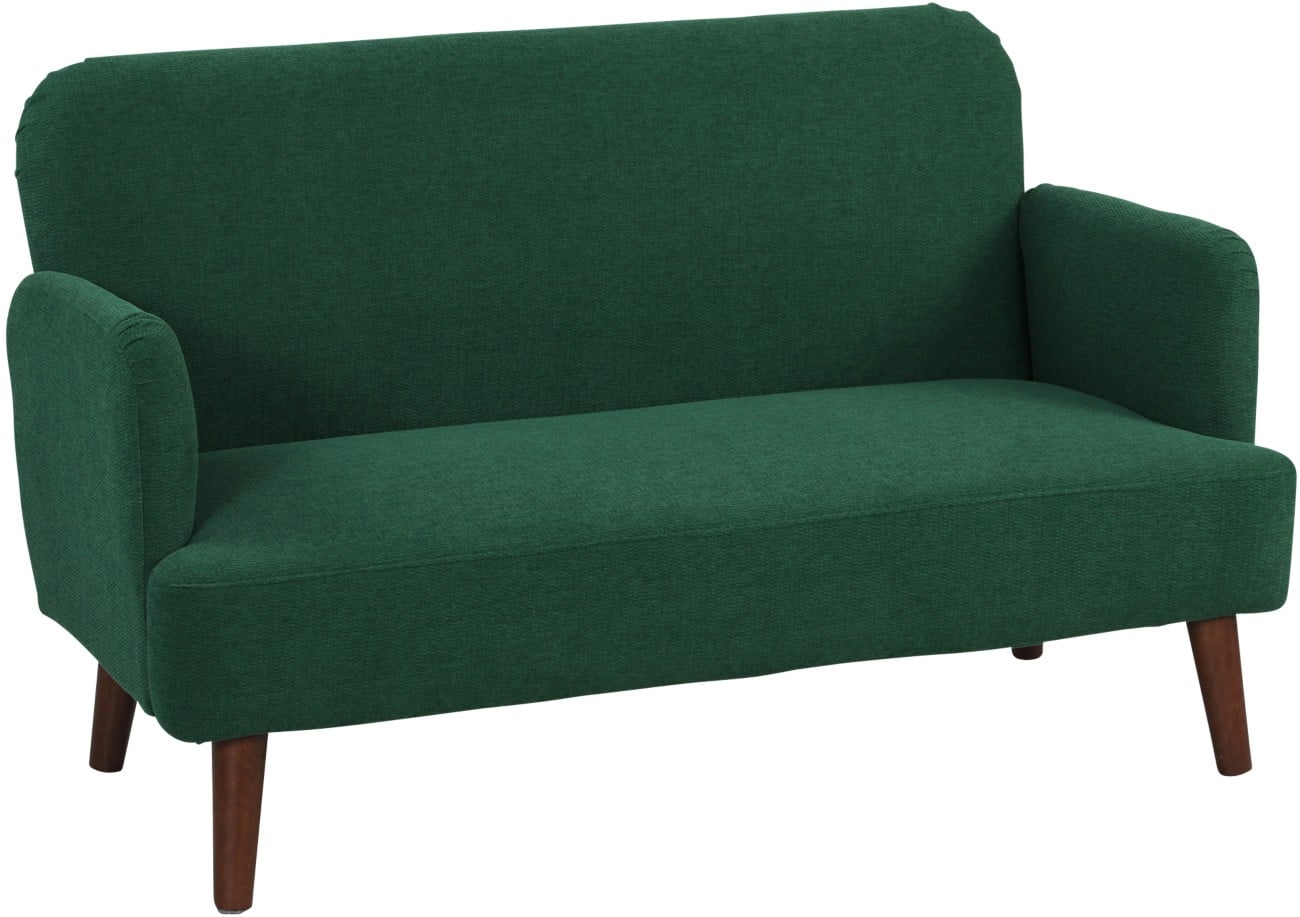 HOMCOM Loveseat Sofa 2 Seat Rubberwood, Velvet Green 740 x 1,300 x 790 mm
