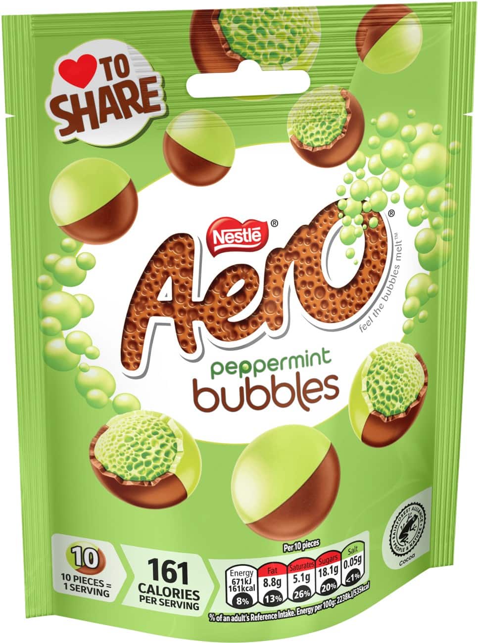 Aero Chocolate Bubbles Peppermint Milk Chocolate 92g