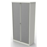 Bisley Tambour Cupboard Steel 4 Shelves Lockable 1,000 x 470 x 1,985 mm White