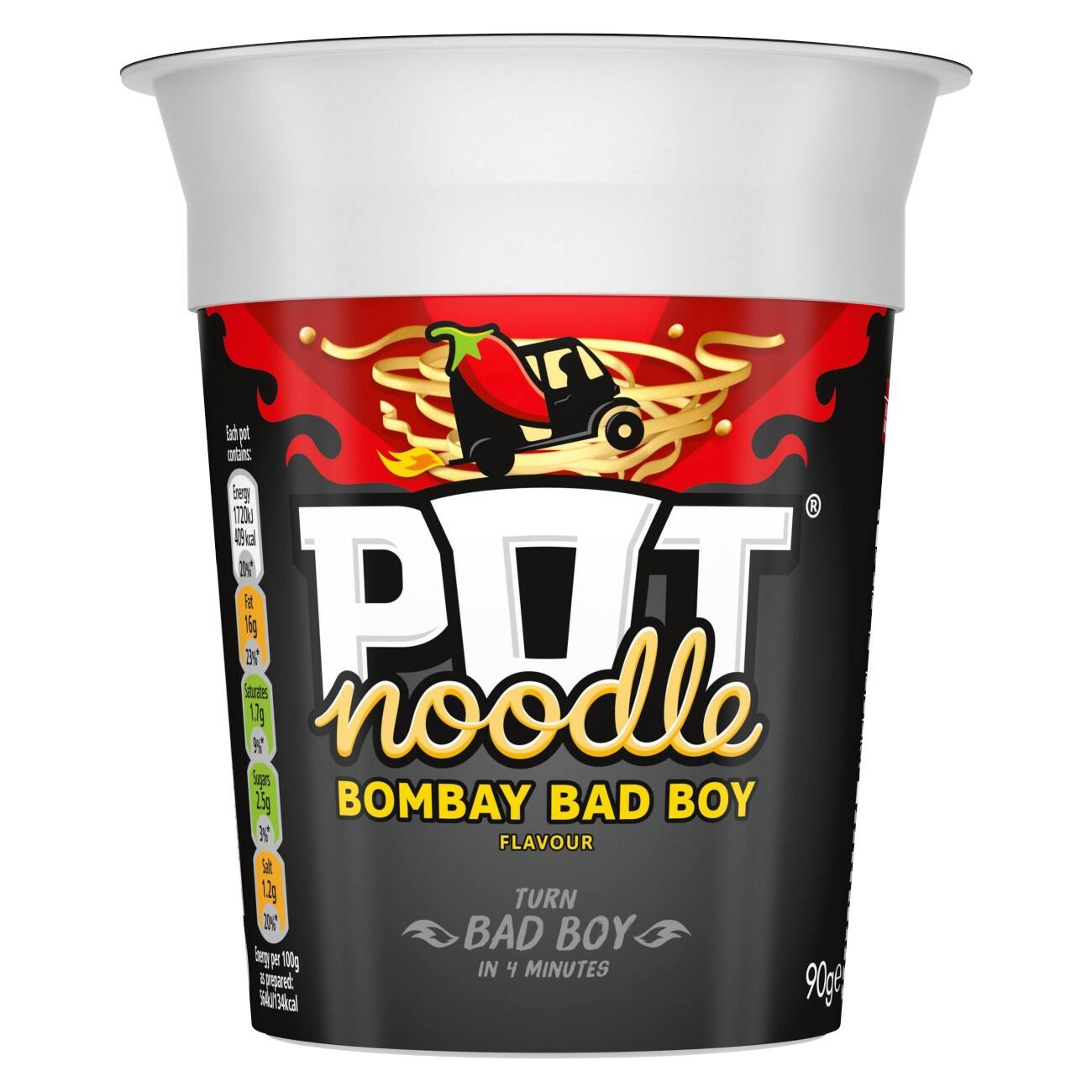 POT NOODLE Bombay Bad Boy Instant Noodles Pack of 12 of 90 g