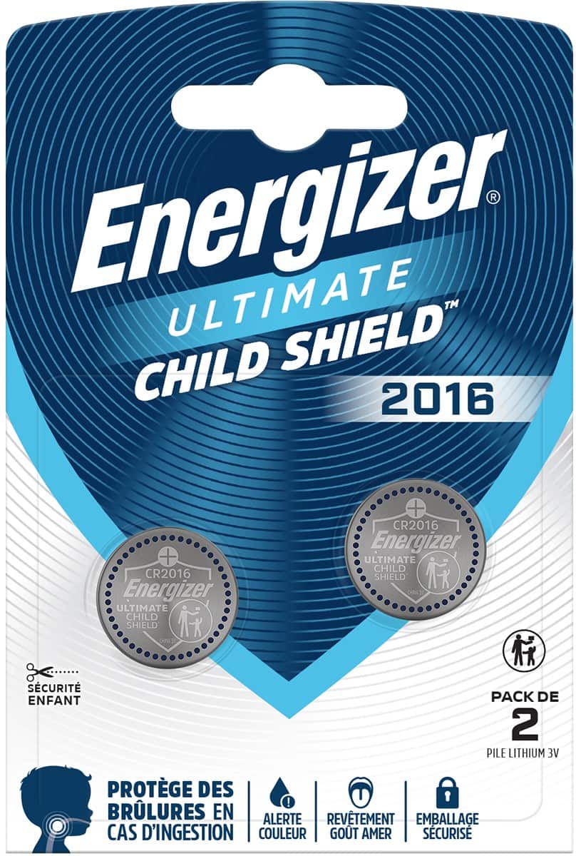 Energizer Coin Cell CR2016 Child Safe Lithium Pack of 2