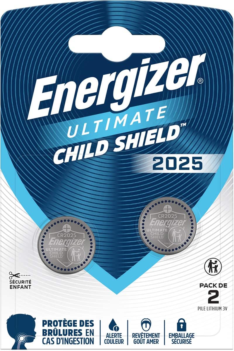 Energizer Coin Cell CR2025 Child Safe Lithium Pack of 2