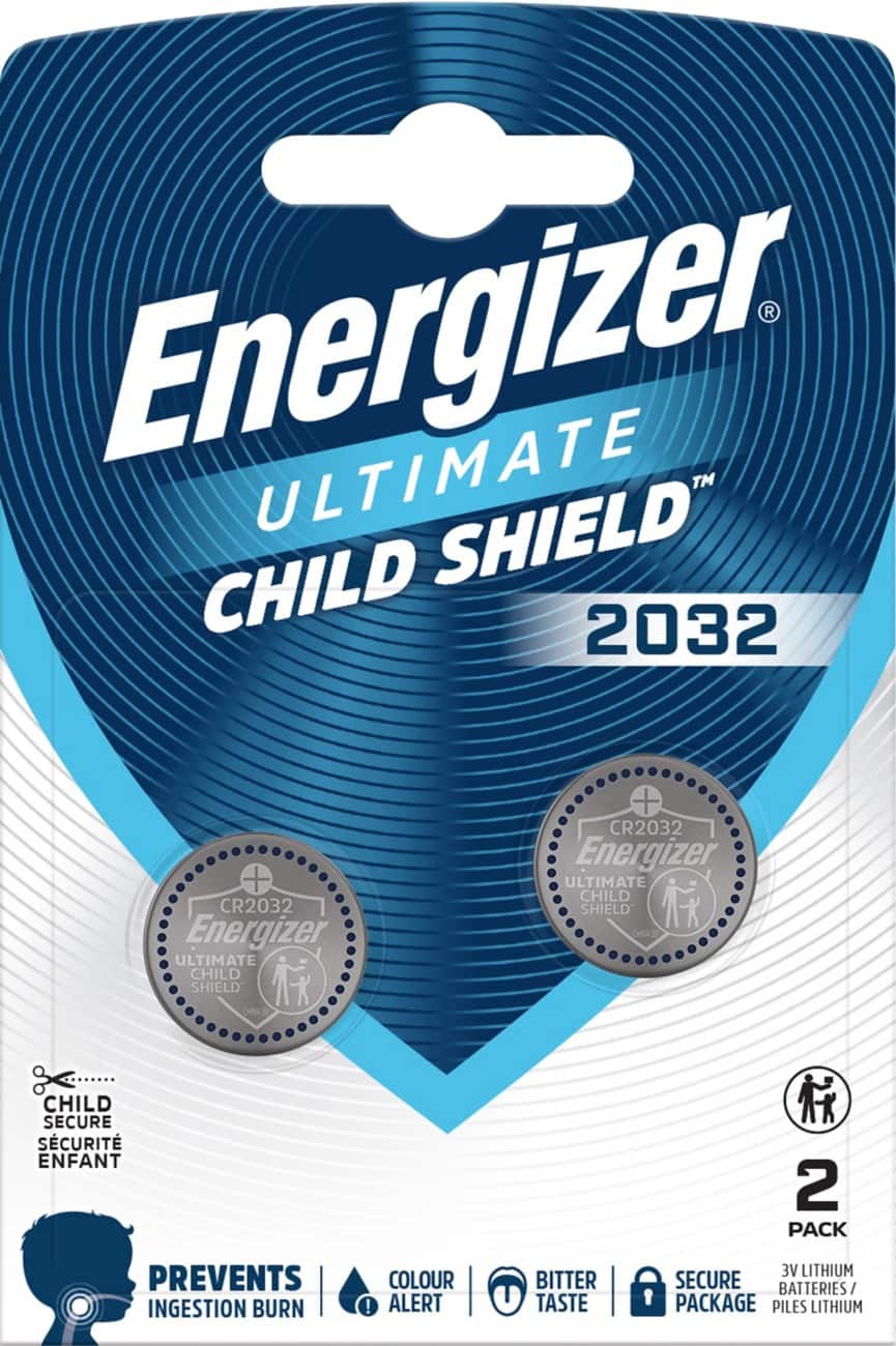 Energizer Coin Cell CR2032 Child Safe Lithium Pack of 2