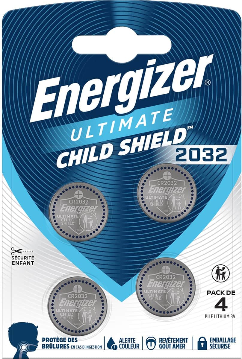 Energizer Coin Cell CR2032 Child Safe Lithium Pack of 4