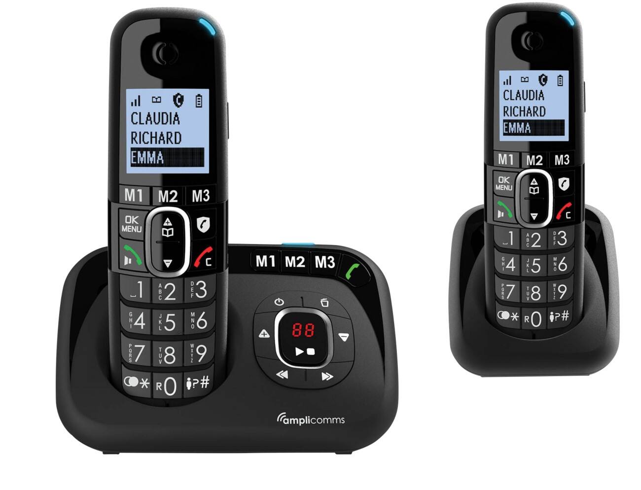 amplicomms Cordless Conference Phone With Answering Machine ATL1423471 Black