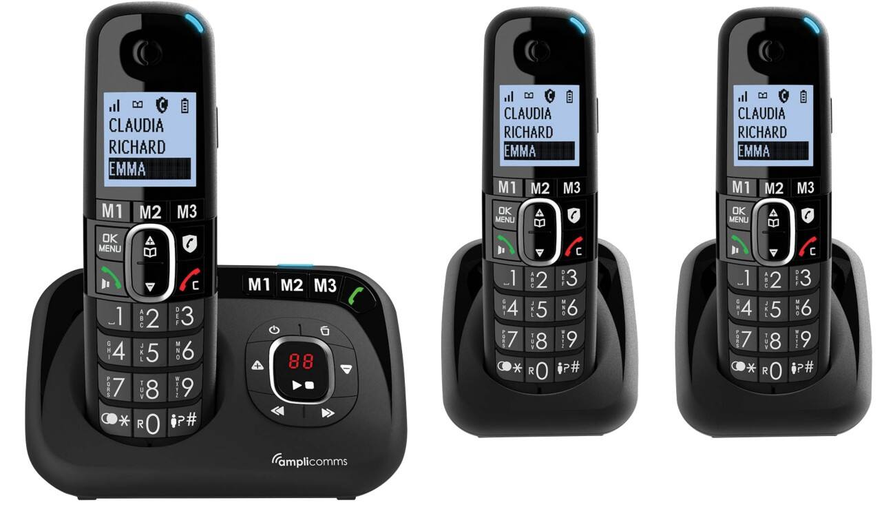 amplicomms Cordless Conference Phone With Answering Machine ATL1423488 Black