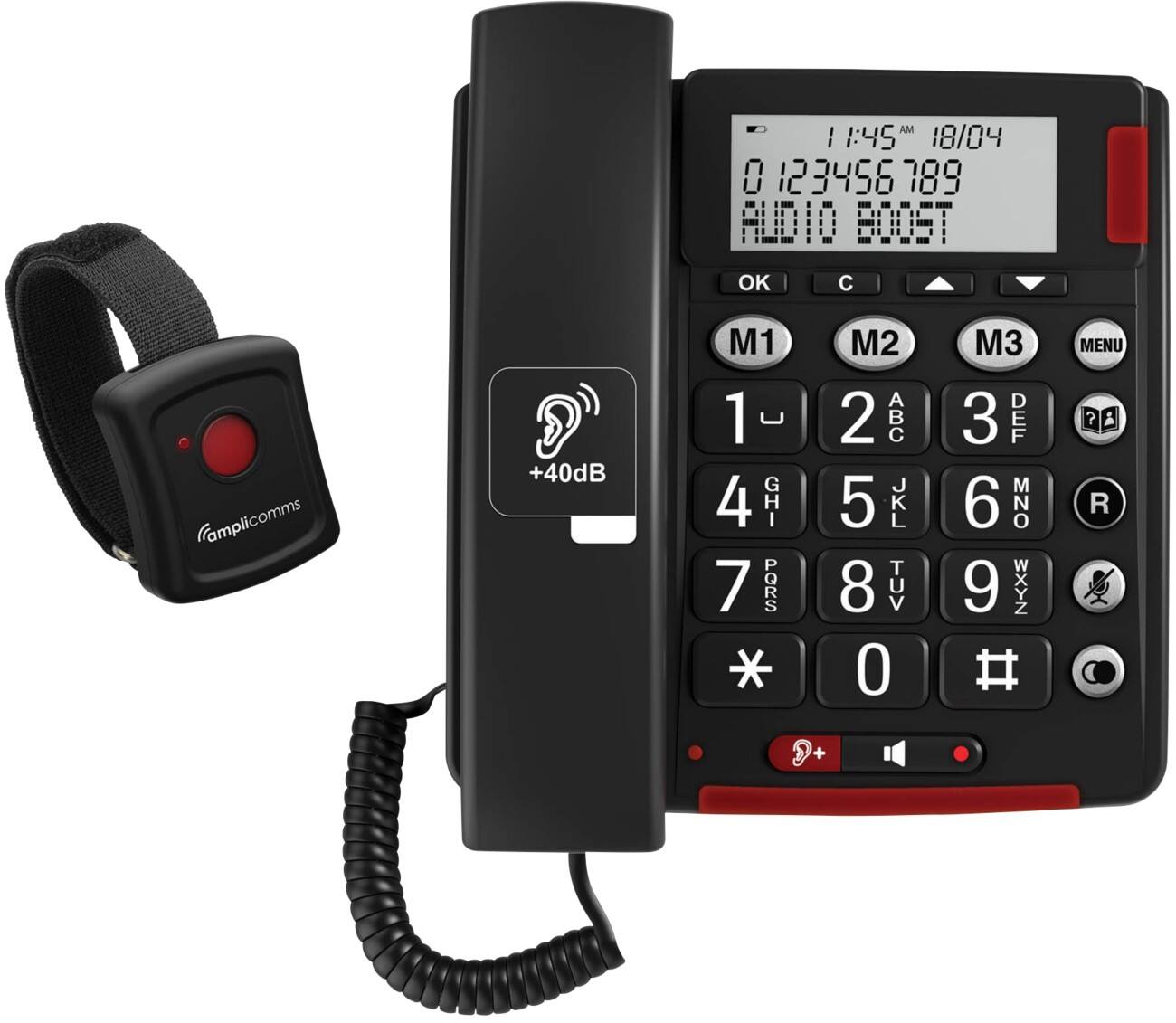 amplicomms Corded Telephone ATL1424102 Black