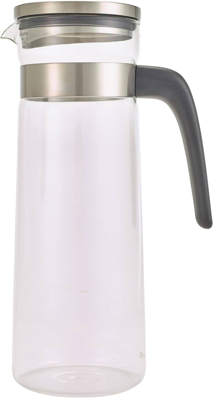 Genware Jug Glass, Stainless Steel 150.0 cl Dishwasher Safe Silver, Transaparent