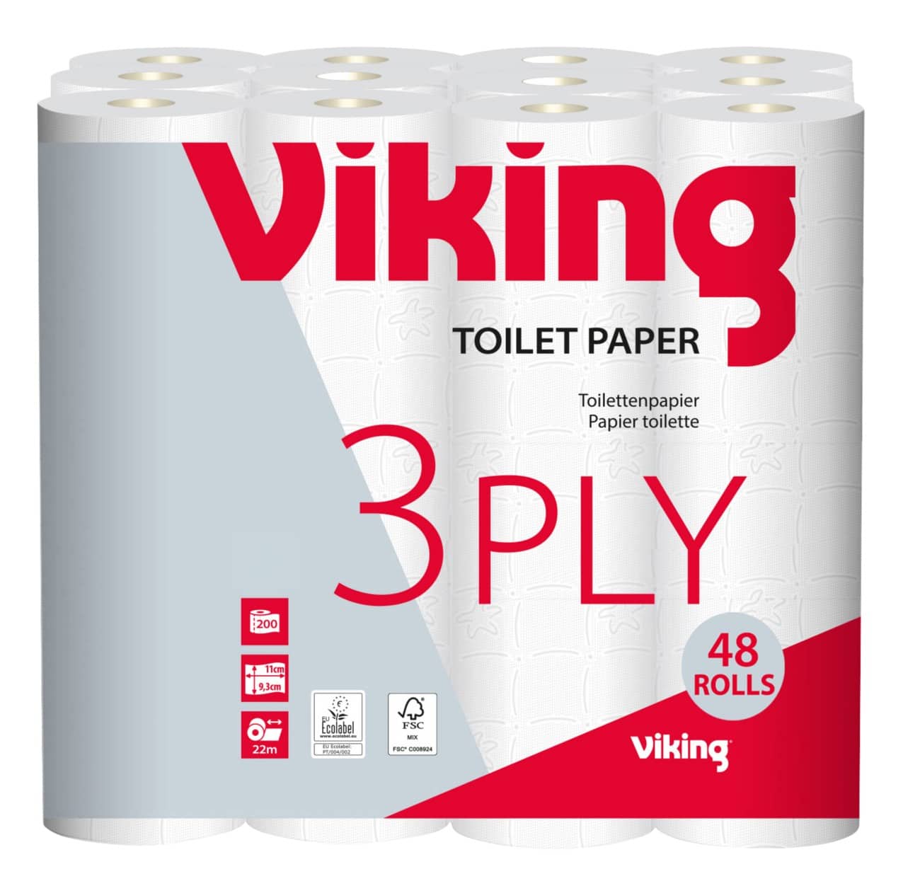 Viking Toilet Roll 3 Ply 48 Rolls of 200 Sheets