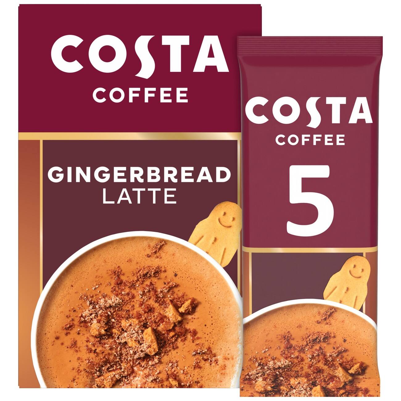 Costa Coffee Gingerbread Latte Instant Coffee Sachets Pack of 5 of 17g
