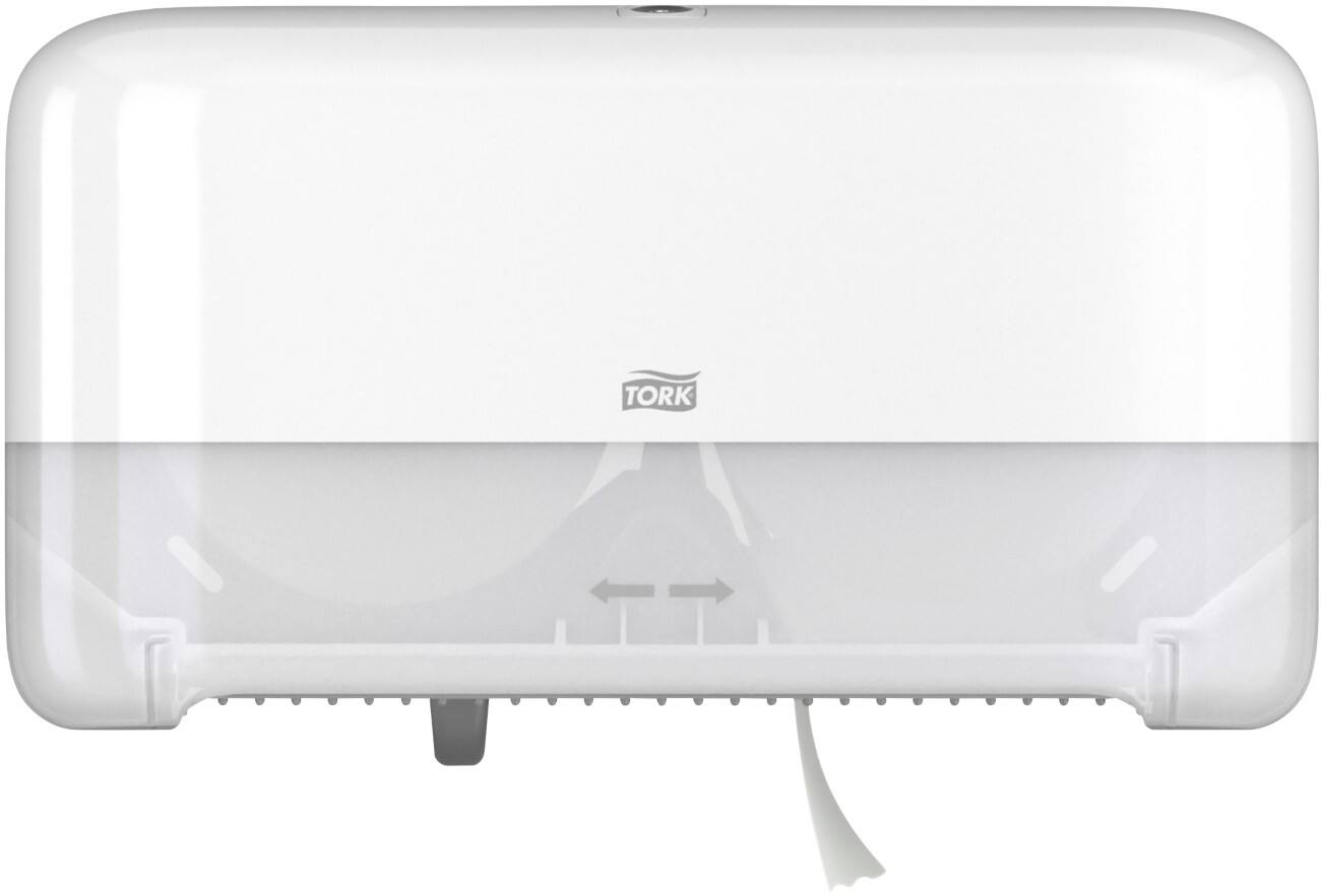 Tork Elevation T7   Coreless System Toilet Paper Dispenser 2-Roll Lockable Plastic White
