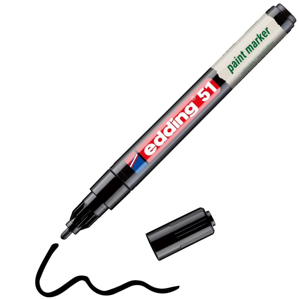 edding Permanent Paint Marker Black 1-2 mm Pack of 10