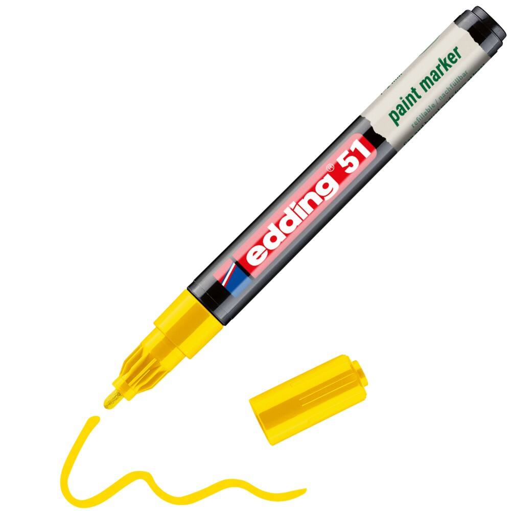 edding Permanent Paint Marker Yellow Fine Bullet  1 - 2mm Pack of 10
