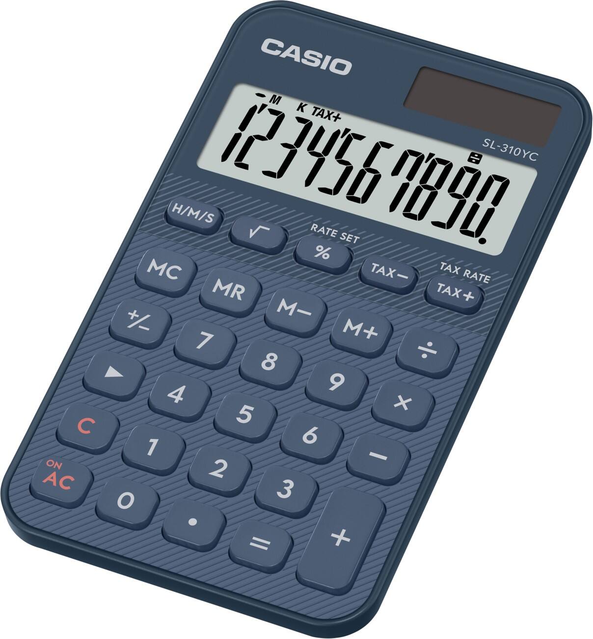 Casio Colorful Pocket Calculator 10 Digit Display Navy Blue SL-310YC-NY