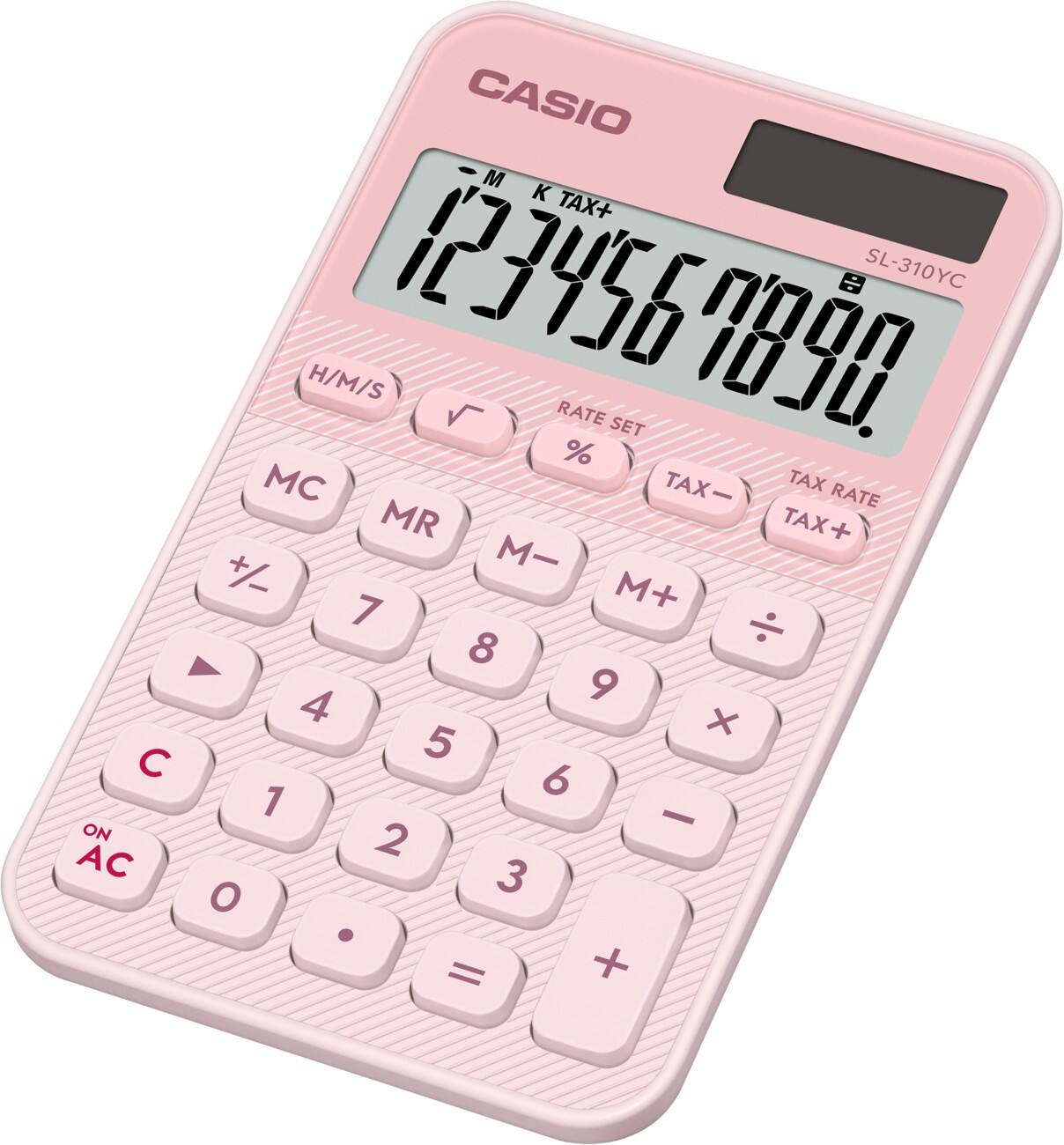 Casio Colorful Pocket Calculator 10 Digit Display Light Pink SL-310YC-LP