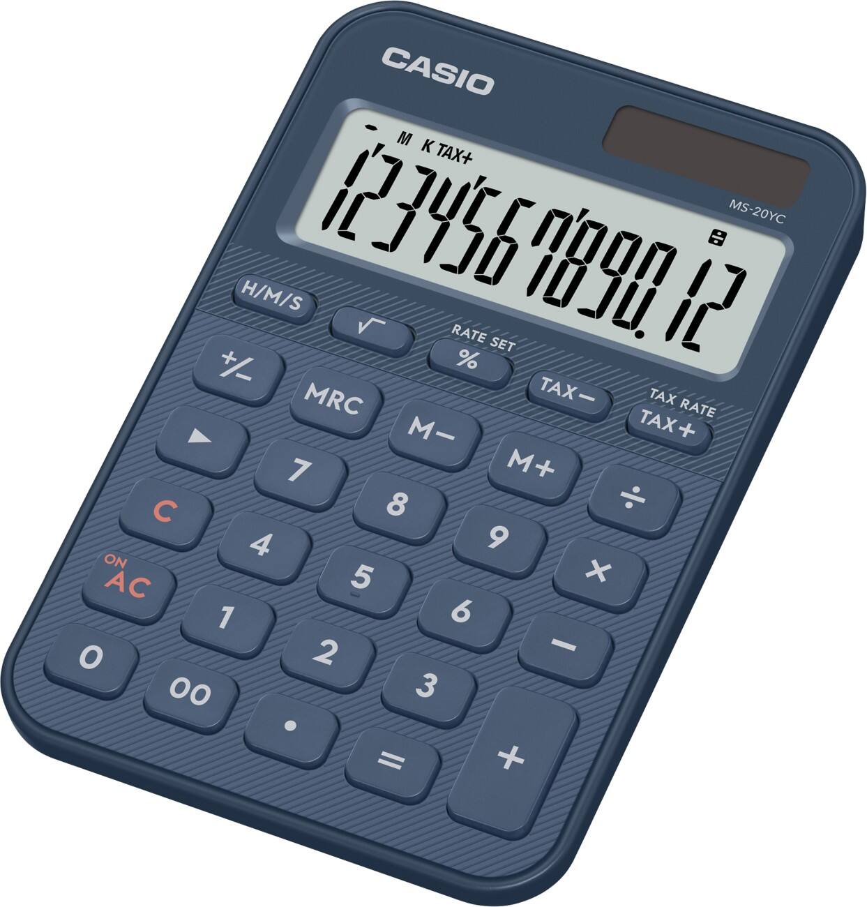 Casio Colorful Desktop Calculator 12 Digit Display Navy Blue MS-20YC-NY