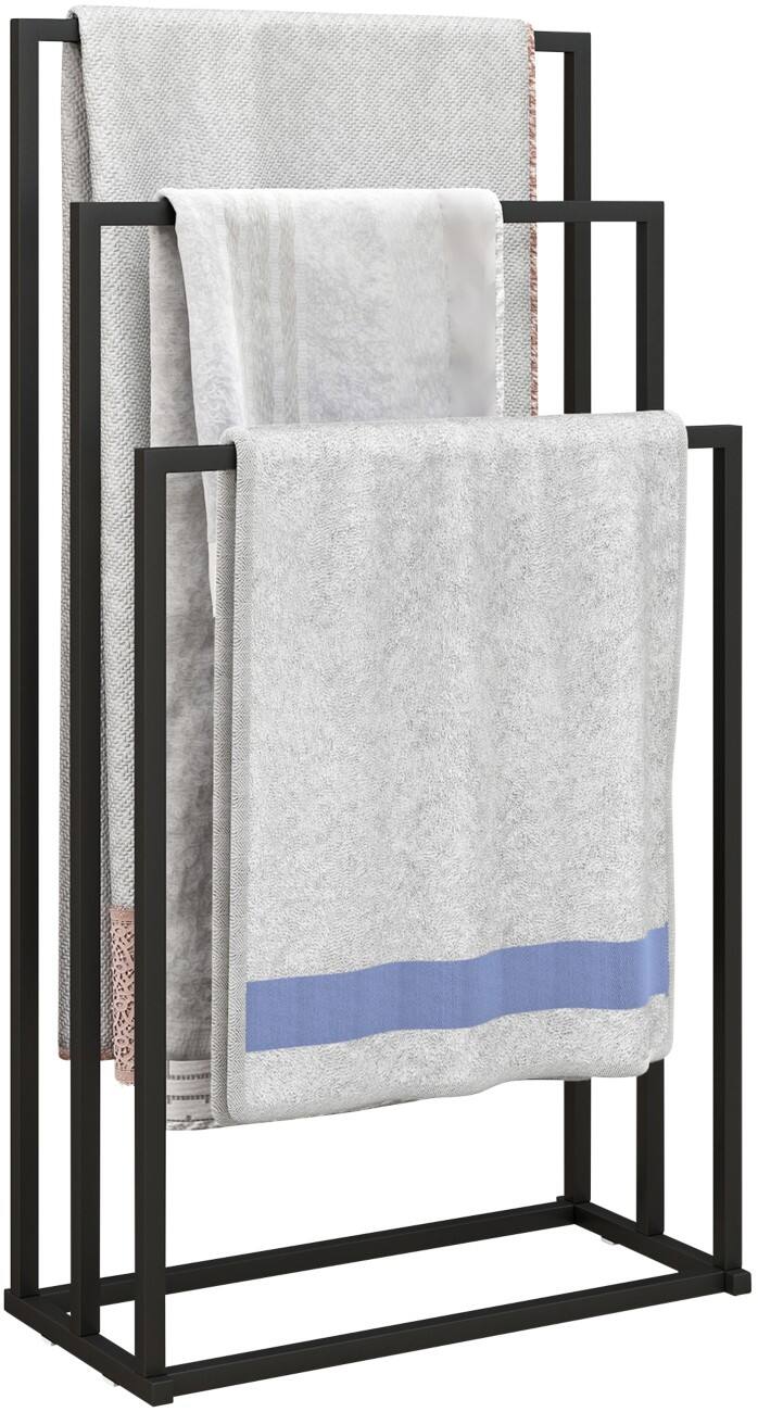 HOMCOM Bathroom Rack Bathroom Rack Steel 21.5 x 45 x 85 cm Black