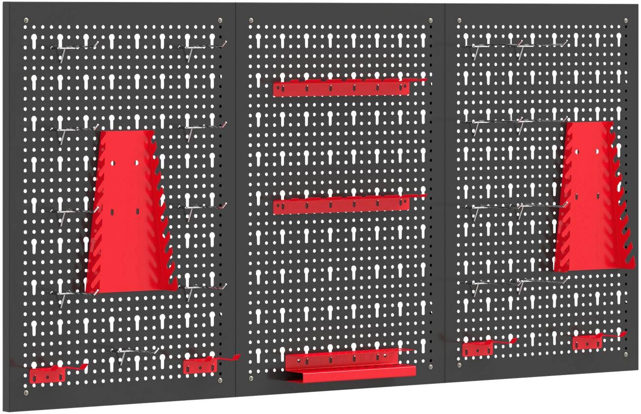 HOMCOM Pegboard Black, Red 400 x 600 x 20 mm